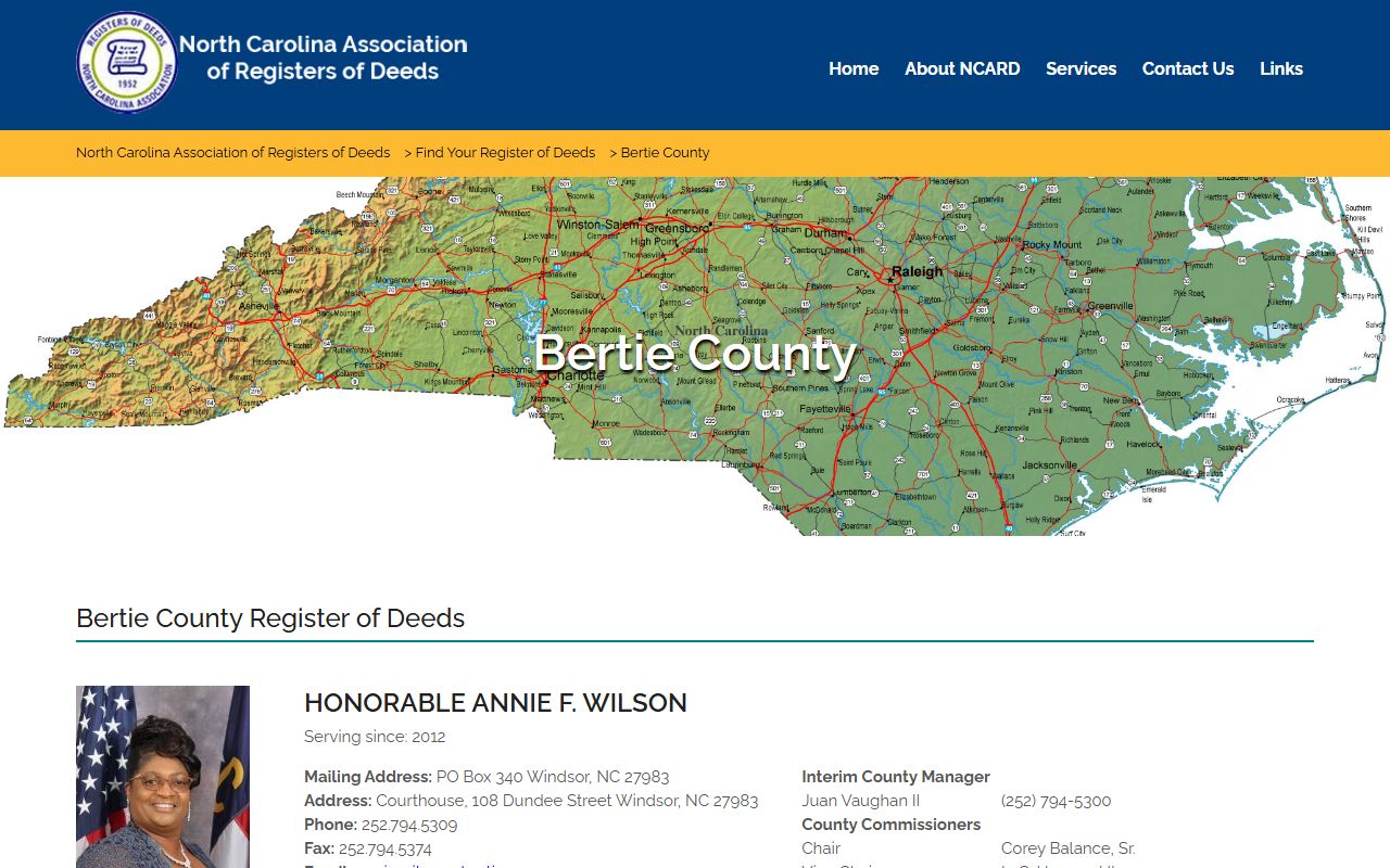 Bertie County Clerk of Superior Court versus Register of Deeds records