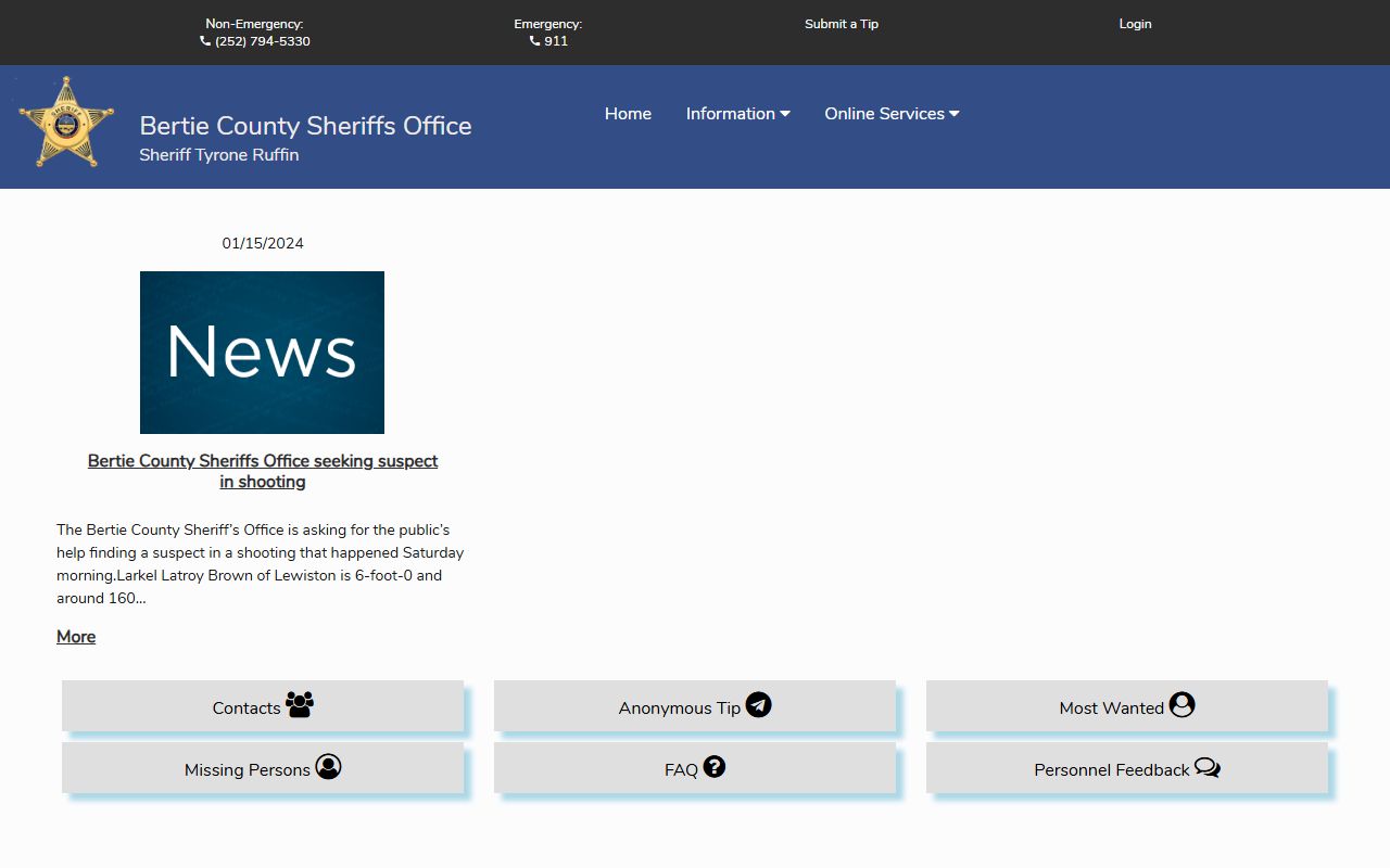 Bertie County arrest records and court charges Citizen Connect home page