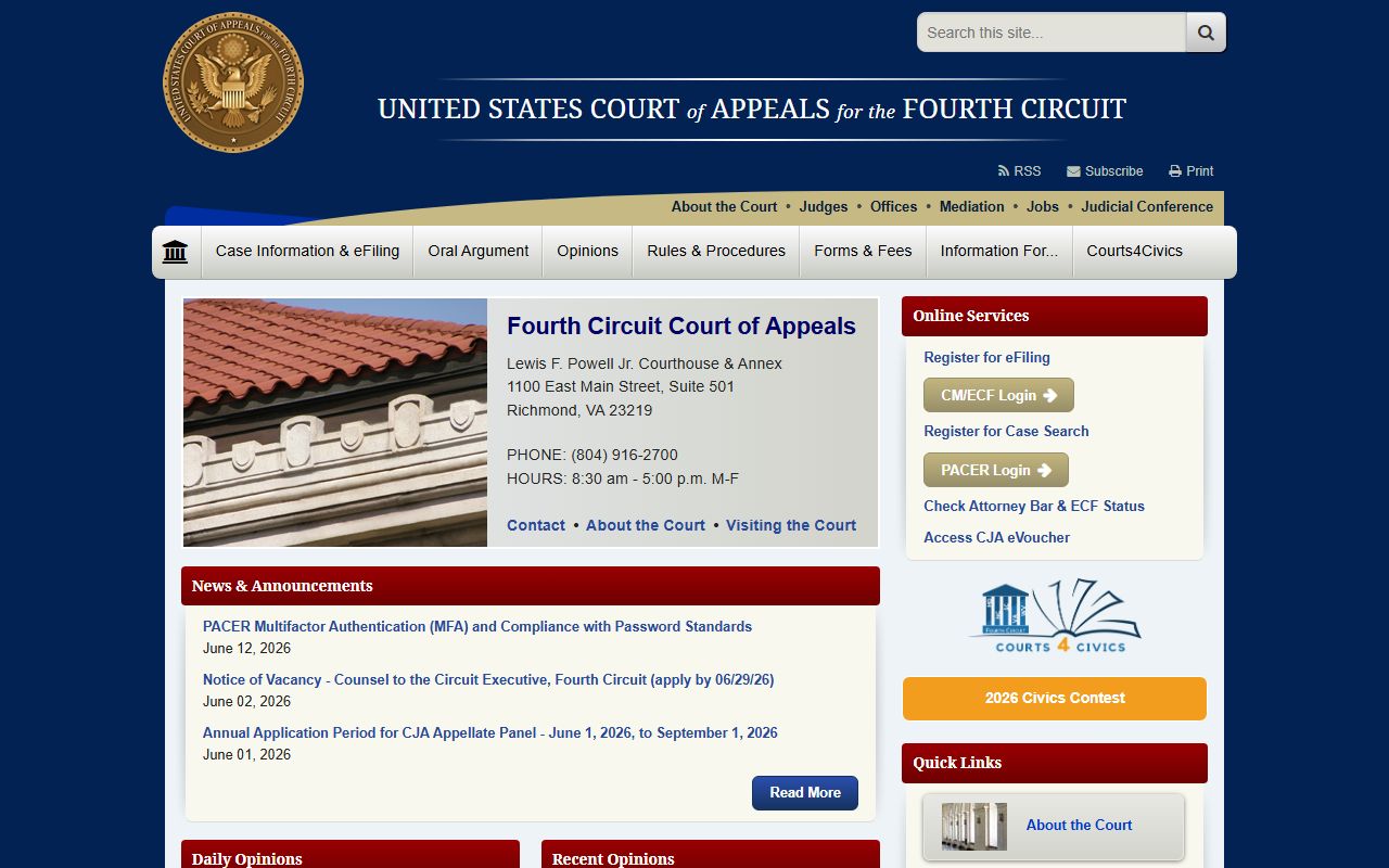 Bertie County court dockets U.S. Court of Appeals for the Fourth Circuit