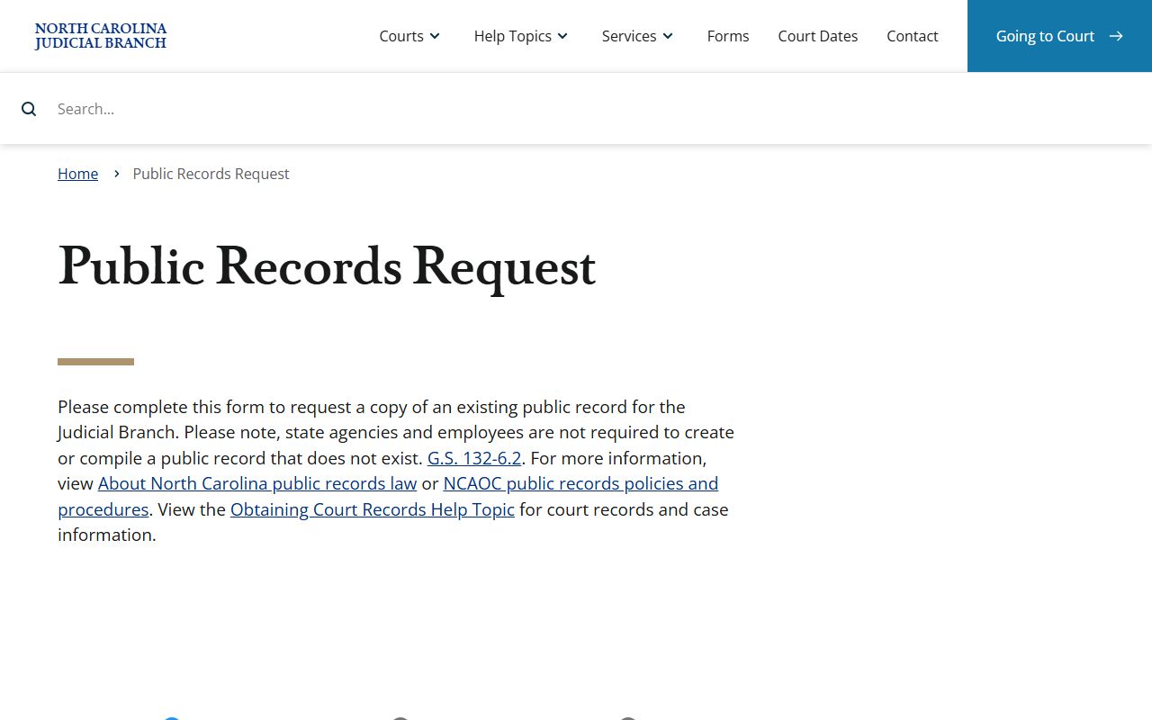 Bertie County court records public records request form