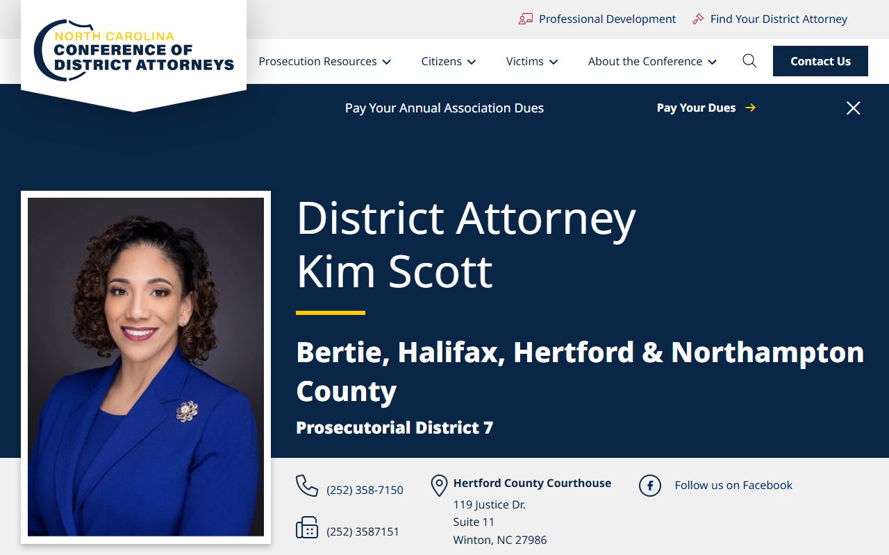 Bertie County criminal court records Prosecutorial District 7 District Attorney