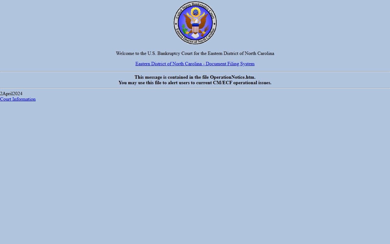 Bertie County District Court bankruptcy CM ECF separate records
