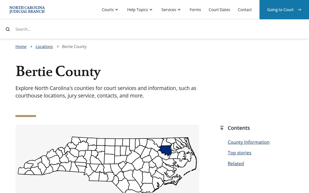 Bertie County court records Judicial Branch landing page
