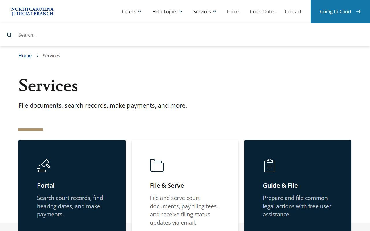 Bertie County court records North Carolina online services