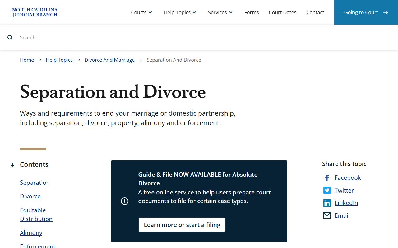 Bertie County divorce records separation and divorce help topic